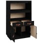 vidaXL Aparador de madera maciza de pino negro 67x40x108,5 cm