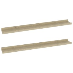 vidaXL Estantes de pared 2 unidades roble Sonoma 80x9x3 cm
