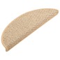 vidaXL Alfombrilla autoadhesiva escalera sisal 15 uds beige 65x21x4 cm