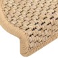 vidaXL Alfombrilla autoadhesiva escalera sisal 15 uds beige 65x21x4 cm