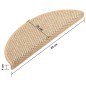 vidaXL Alfombrilla autoadhesiva escalera sisal 15 uds beige 65x21x4 cm