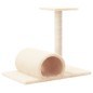 vidaXL Poste rascador para gatos con túnel crema 60x34,5x50 cm vidaXL Poste rascador para gatos con túnel crema 60x34,5x50 cm