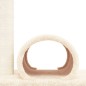 vidaXL Poste rascador para gatos con túnel crema 60x34,5x50 cm vidaXL Poste rascador para gatos con túnel crema 60x34,5x50 cm
