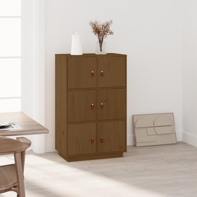 vidaXL Aparador de madera maciza de pino marrón miel 67x40x108,5 cm vidaXL Aparador de madera maciza de pino marrón miel 67x40x108,5 cm