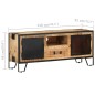 vidaXL Mueble para TV de madera maciza de mango rugosa 110x31x46 cm