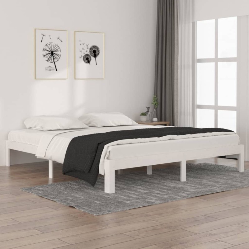 vidaXL Estructura de cama madera maciza Super King 180x200 cm vidaXL Estructura de cama madera maciza Super King 180x200 cm