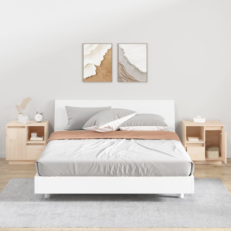 vidaXL Mesitas de noche 2 uds madera maciza de pino 50x34x50 cm vidaXL Mesitas de noche 2 uds madera maciza de pino 50x34x50 cm