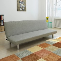 vidaXL Sofá cama de poliéster gris 