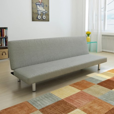 vidaXL Sofá cama de poliéster gris 
