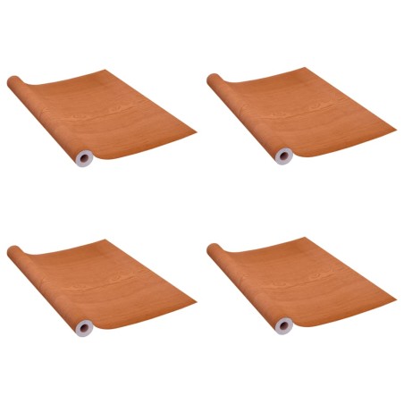 vidaXL Láminas autoadhesivas muebles 2 uds PVC roble claro 500x90 cm