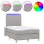 vidaXL Cama box spring con colchón tela y LED gris claro 120x200 cm