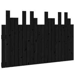 vidaXL Cabecero de cama de pared madera maciza pino negro 127,5x3x80cm