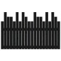 vidaXL Cabecero de cama de pared madera maciza pino negro 127,5x3x80cm vidaXL Cabecero de cama de pared madera maciza pino negro 127,5x3x80cm