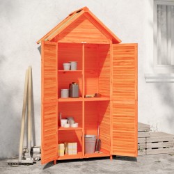 vidaXL Cobertizo herramientas jardín madera pino marrón 89x52,5x175 cm