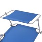vidaXL Tumbona de jardín con toldo acero azul vidaXL Tumbona de jardín con toldo acero azul