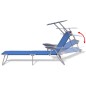 vidaXL Tumbona de jardín con toldo acero azul vidaXL Tumbona de jardín con toldo acero azul