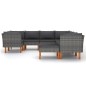 vidaXL Set de muebles de jardín 9 pzas y cojines ratán sintético gris vidaXL Set de muebles de jardín 9 pzas y cojines ratán sintético gris