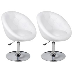 vidaXL Taburetes de cocina 2 unidades cuero sintético blanco