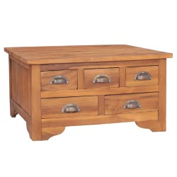 vidaXL Mesa de centro con tapa abatible madera teca macizo 65x64x35 cm