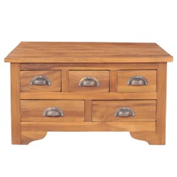 vidaXL Mesa de centro con tapa abatible madera teca macizo 65x64x35 cm