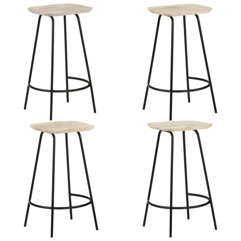 vidaXL Taburetes de cocina 4 unidades madera maciza de mango vidaXL Taburetes de cocina 4 unidades madera maciza de mango
