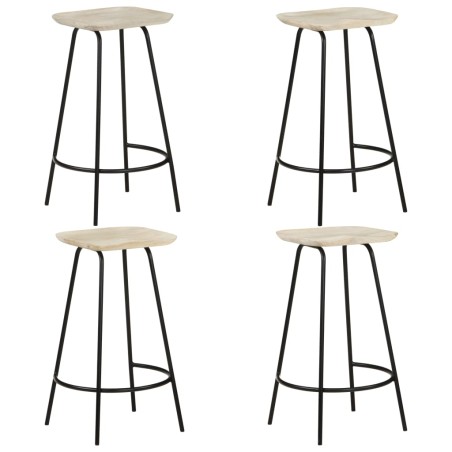 vidaXL Taburetes de cocina 4 unidades madera maciza de mango