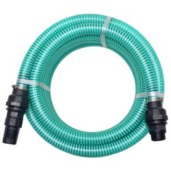 vidaXL Manguera de succión con conectores 7 m 22 mm verde