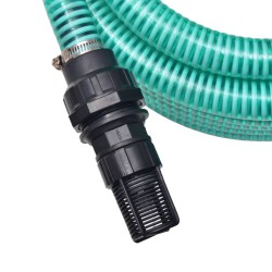 vidaXL Manguera de succión con conectores 7 m 22 mm verde