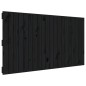 vidaXL Cabecero de cama pared madera maciza pino negro 127,5x3x60 cm