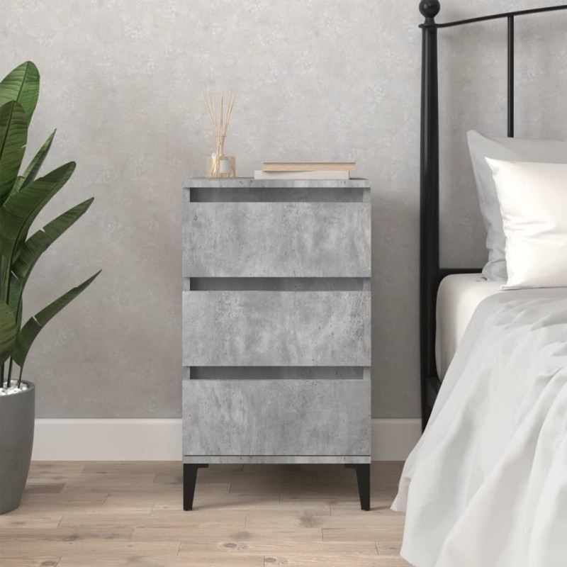 vidaXL Mesita de noche madera contrachapada gris hormigón 40x35x70 cm vidaXL Mesita de noche madera contrachapada gris hormigón 40x35x70 cm