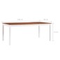 vidaXL Mesa de comedor de madera de pino blanco y marrón 180x90x73 cm vidaXL Mesa de comedor de madera de pino blanco y marrón 180x90x73 cm