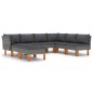 vidaXL Set de muebles de jardín 8 pzas y cojines ratán sintético gris vidaXL Set de muebles de jardín 8 pzas y cojines ratán sintético gris