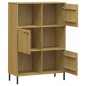 vidaXL Librería patas de metal OSLO madera maciza marrón 90x35x128,5cm vidaXL Librería patas de metal OSLO madera maciza marrón 90x35x128,5cm