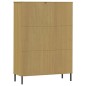 vidaXL Librería patas de metal OSLO madera maciza marrón 90x35x128,5cm vidaXL Librería patas de metal OSLO madera maciza marrón 90x35x128,5cm