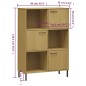 vidaXL Librería patas de metal OSLO madera maciza marrón 90x35x128,5cm vidaXL Librería patas de metal OSLO madera maciza marrón 90x35x128,5cm