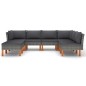 vidaXL Set de muebles de jardín 8 pzas y cojines ratán sintético gris vidaXL Set de muebles de jardín 8 pzas y cojines ratán sintético gris