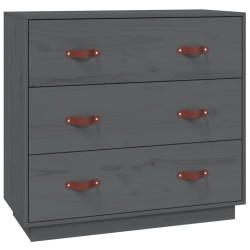 vidaXL Aparador madera maciza de pino gris 80x40x75 cm