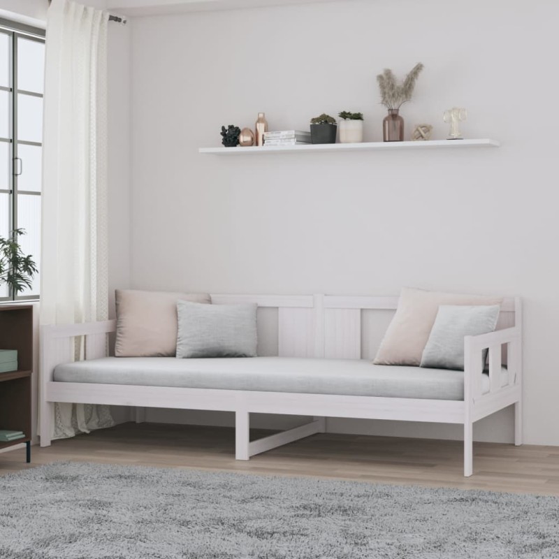vidaXL Sofá cama madera maciza de pino blanco 80x200 cm vidaXL Sofá cama madera maciza de pino blanco 80x200 cm