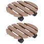 vidaXL Soporte con ruedas para plantas 2 unidades WPC marrón Ø30x7,5cm vidaXL Soporte con ruedas para plantas 2 unidades WPC marrón Ø30x7,5cm