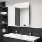 vidaXL Armario de baño con espejo y LED gris 60x11x80 cm vidaXL Armario de baño con espejo y LED gris 60x11x80 cm