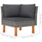 vidaXL Set de muebles de jardín 8 pzas y cojines ratán sintético gris vidaXL Set de muebles de jardín 8 pzas y cojines ratán sintético gris