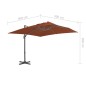 vidaXL Sombrilla voladiza con poste de aluminio terracota 400x300 cm vidaXL Sombrilla voladiza con poste de aluminio terracota 400x300 cm