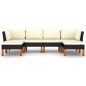 vidaXL Set de muebles de jardín 6 pzas y cojines ratán sintético negro vidaXL Set de muebles de jardín 6 pzas y cojines ratán sintético negro