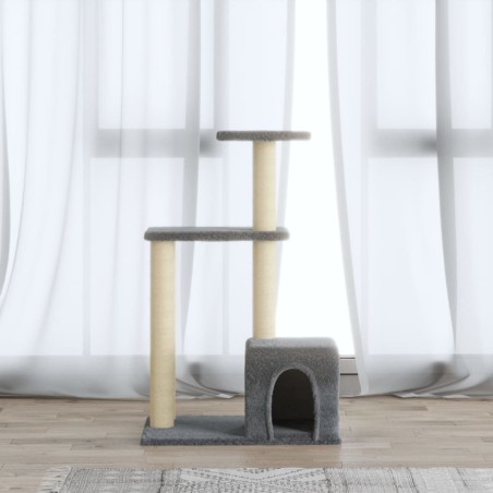 vidaXL Rascador para gatos con postes de sisal gris claro 71 cm