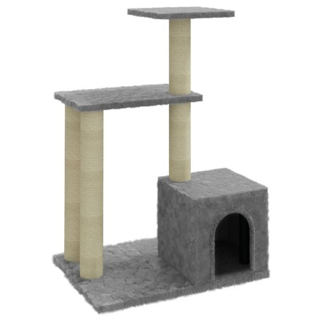 vidaXL Rascador para gatos con postes de sisal gris claro 71 cm