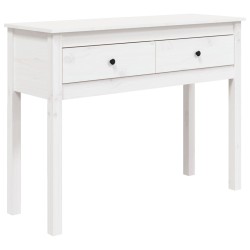 vidaXL Mesa consola de madera maciza de pino blanco 100x35x75 cm