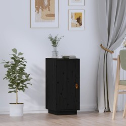 vidaXL Aparador de madera maciza de pino negro 34x40x75 cm