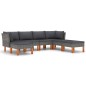 vidaXL Set de muebles de jardín 7 pzas y cojines ratán sintético gris vidaXL Set de muebles de jardín 7 pzas y cojines ratán sintético gris