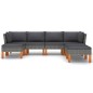 vidaXL Set de muebles de jardín 7 pzas y cojines ratán sintético gris vidaXL Set de muebles de jardín 7 pzas y cojines ratán sintético gris