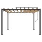 vidaXL Cenador con techo persiana 3x3 m tela y aluminio gris taupé vidaXL Cenador con techo persiana 3x3 m tela y aluminio gris taupé